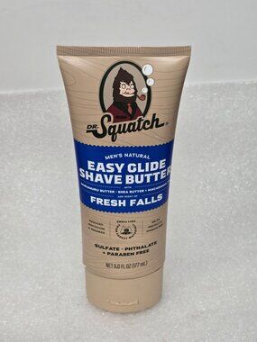 Dr. Squatch Mens Natural Easy Glide Shave Butter Fresh Falls 6 oz Sulfate-Free